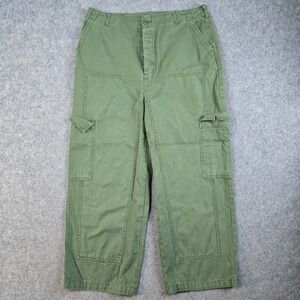 Universal Thread Pants Womens 12 Wide Leg‎ Double Knee Cargo Green Y2K Military